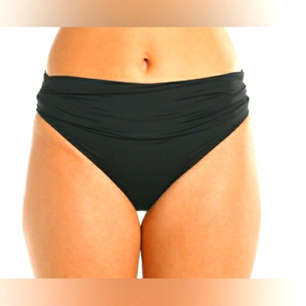 La Blanca Island Goddess Shirred Band Hipster Bottom - Black